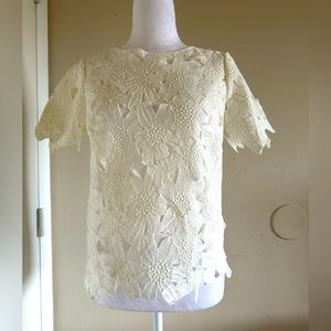 Lace and chiffon combination shirt for women. Pre-owned in excellent condition